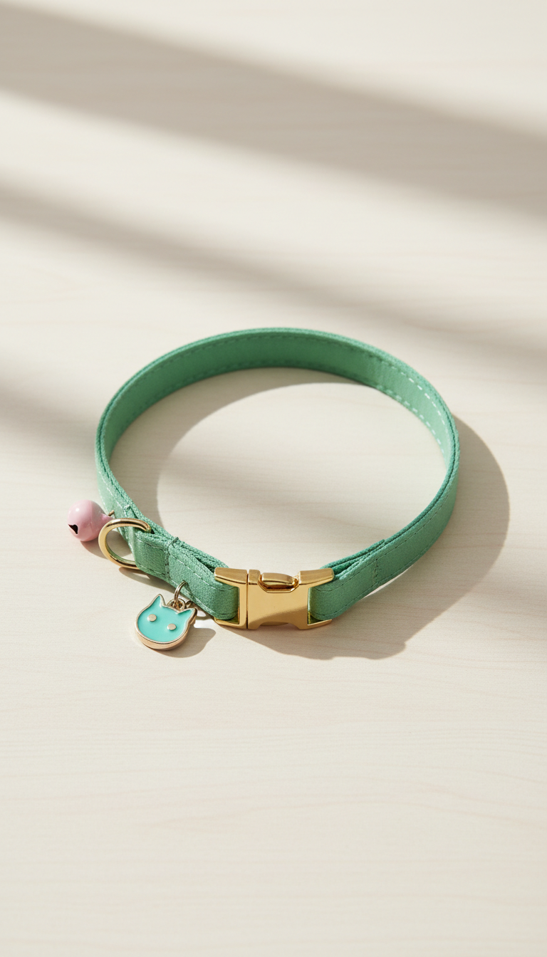 Palm green cat collar with breakaway buckle