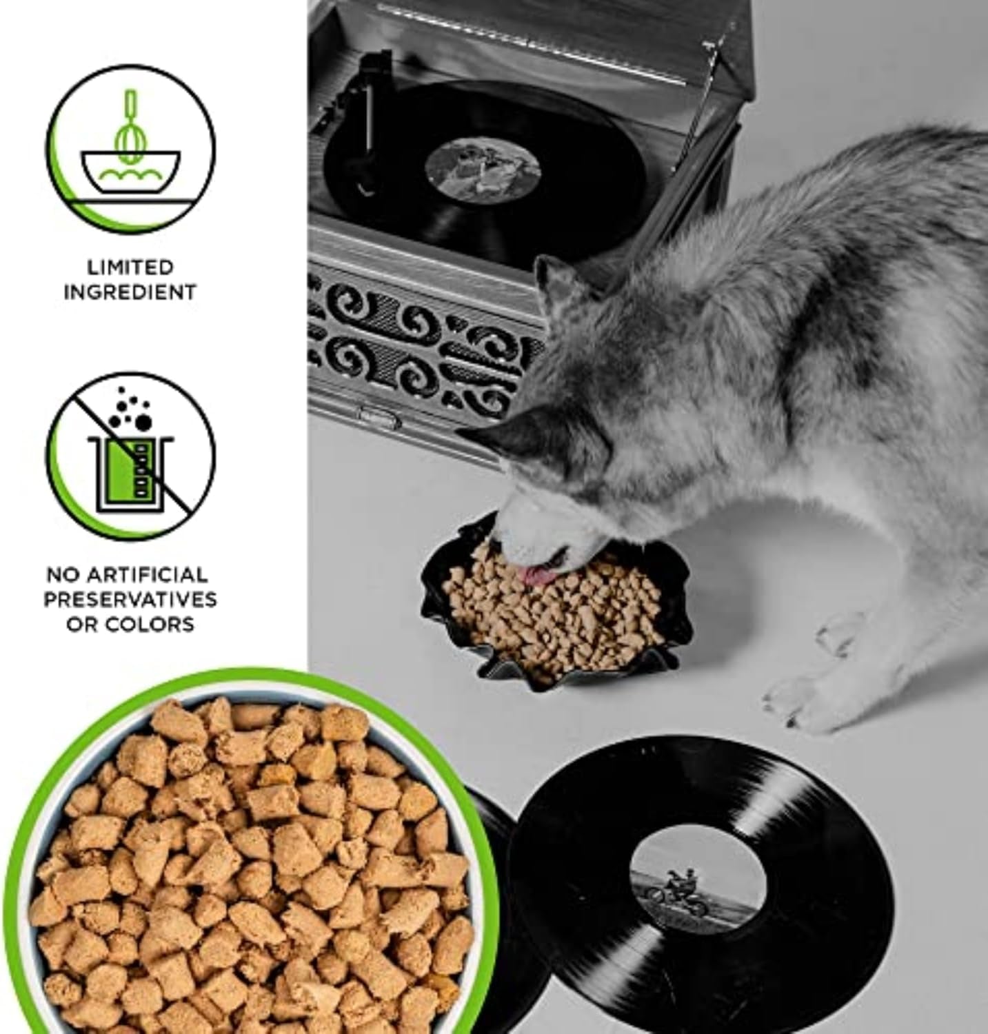 Liberty Freeze-Dried Dog Food Topper & Treats, Pork – 97% Meat & Organs, No Refrigeration – USA Made, 12 Oz