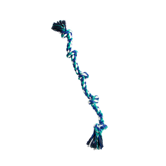 Flossy Chews Extra Large 36 Inch 5 Knot Cottonblend Tug Rope Dog Toy, Durable Rope Chew Toy for Large Dogs over 80 Lbs, Assorted Colors